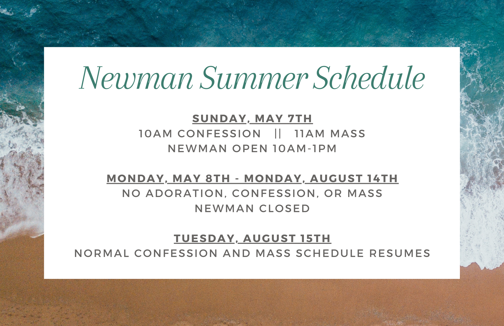 Summer Schedule (17 × 11 in)